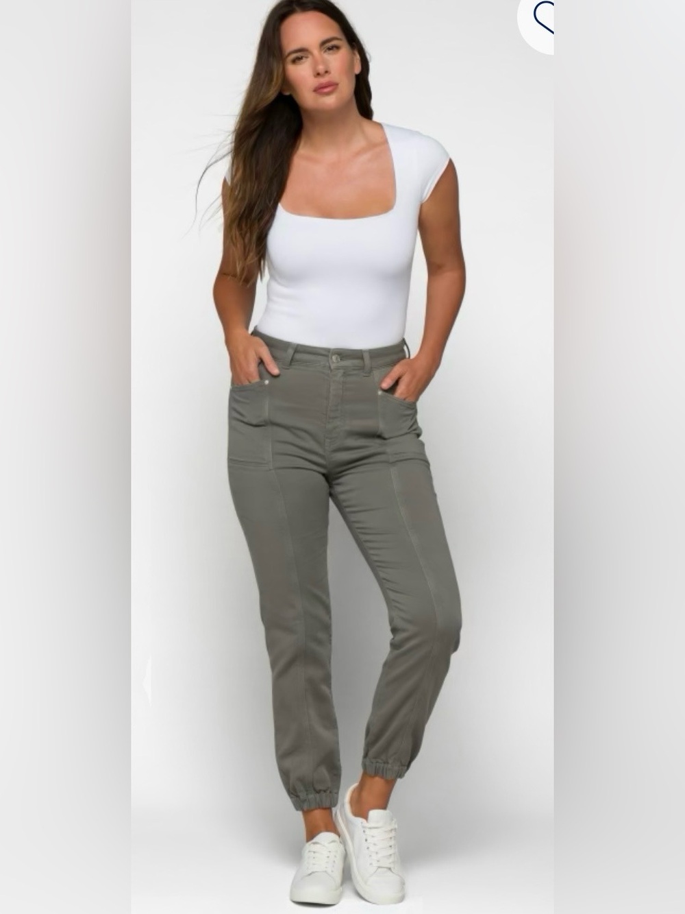 Mavi Ana High Rise Twill Jogger Olive Green Size 31 Never Worn